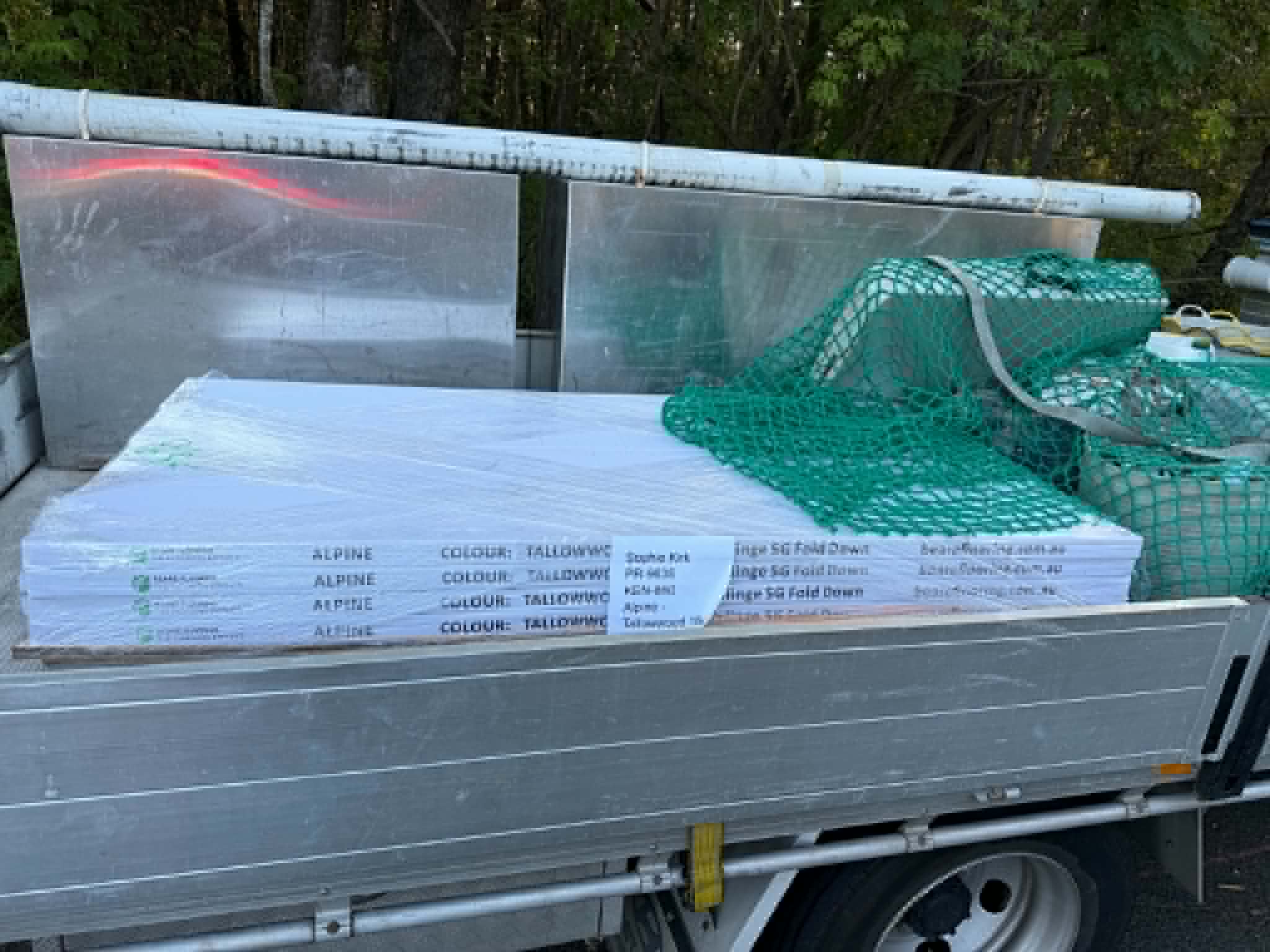 Flooring packs loaded on the Turner Installs truck